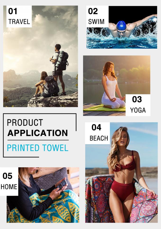 Nuovi stili Comodo Toviglio da spiaggia in microfibra delicato Assorbimento dell'acqua veloce Toviglio da spiaggia stampato Stampa personalizzata 1