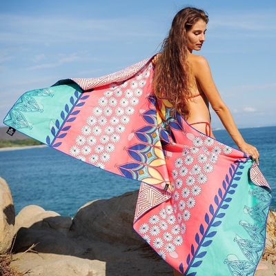 Asciugamano di spiaggia floreale di sublimazione di secchezza veloce promozionale di Microfiber Digital stampata